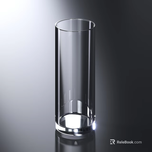 Transparent Wine Bottle And Glass On Dark Background With Glossy Design And Light Shine 3d model 