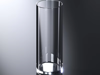 Transparent Wine Bottle And Glass On Dark Background With Glossy Design And Light Shine 3d model