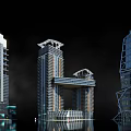 Modern Tall Office Buildings With Unique Glass Facades And Futuristic Design