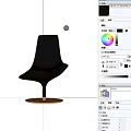 Modern Black Leisure Chair With Sleek Design And Stable Metal Base