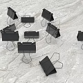 Multiple Black Binder Clips on Light Marble Background for Daily Use