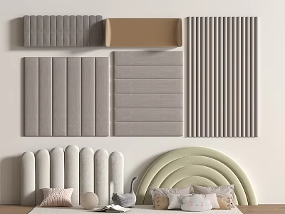 Modern Upholstered Panels With Various Designs For Bedroom Wall And Headboard Decor 3d model