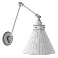 Modern Industrial Wall Sconce With Black Metal Arm Transparent Cone Glass Shade And Edison Bulb