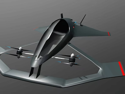 Advanced Futuristic Flying Car With Aerodynamic Body And Rotor System Design 3d model