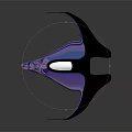 Futuristic Spacecraft With Aerodynamic Design And Violet Blue Sheen For Interstellar Exploration