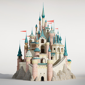 European-style castle 3d model