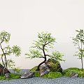 arbor modeling tree fern zen landscape tree stone micro-terrain 3d model