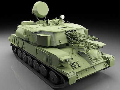 Self-propelled anti-aircraft tank Soviet armored 4 3d model