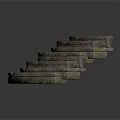 Rustic Spiral Stone Stairs With Mossy Texture And Curved Design Architectural Element 3d model