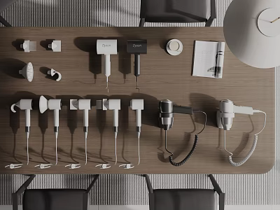 Collection of Household Electrical Appliances Featuring Hair Dryers Curling Irons And Other Devices 3d model