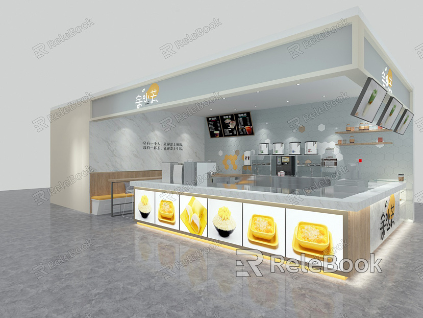 Modern Milk Tea Shop model