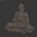 Landscape Sculpture Buddha Statue In Stone Material With Sitting Posture And Detailed Base