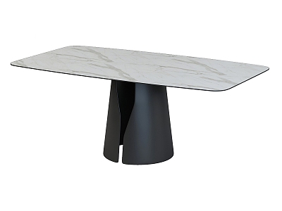 Simple marble dining table 3d model