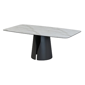 Simple marble dining table 3d model