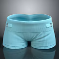 Light Blue Ribbed Briefs With Side Buckles For Daily Comfortable Wear