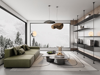 Modern Minotti living room 3d model