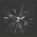 White Neural Network Structure With Radial Dendritic Lines On Black Background 3d model