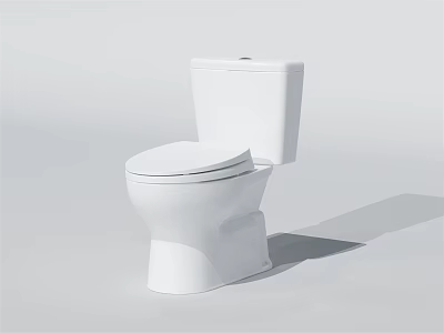 Modern White Ceramic Toilet With Clean Design And Comfortable Seat 3d model