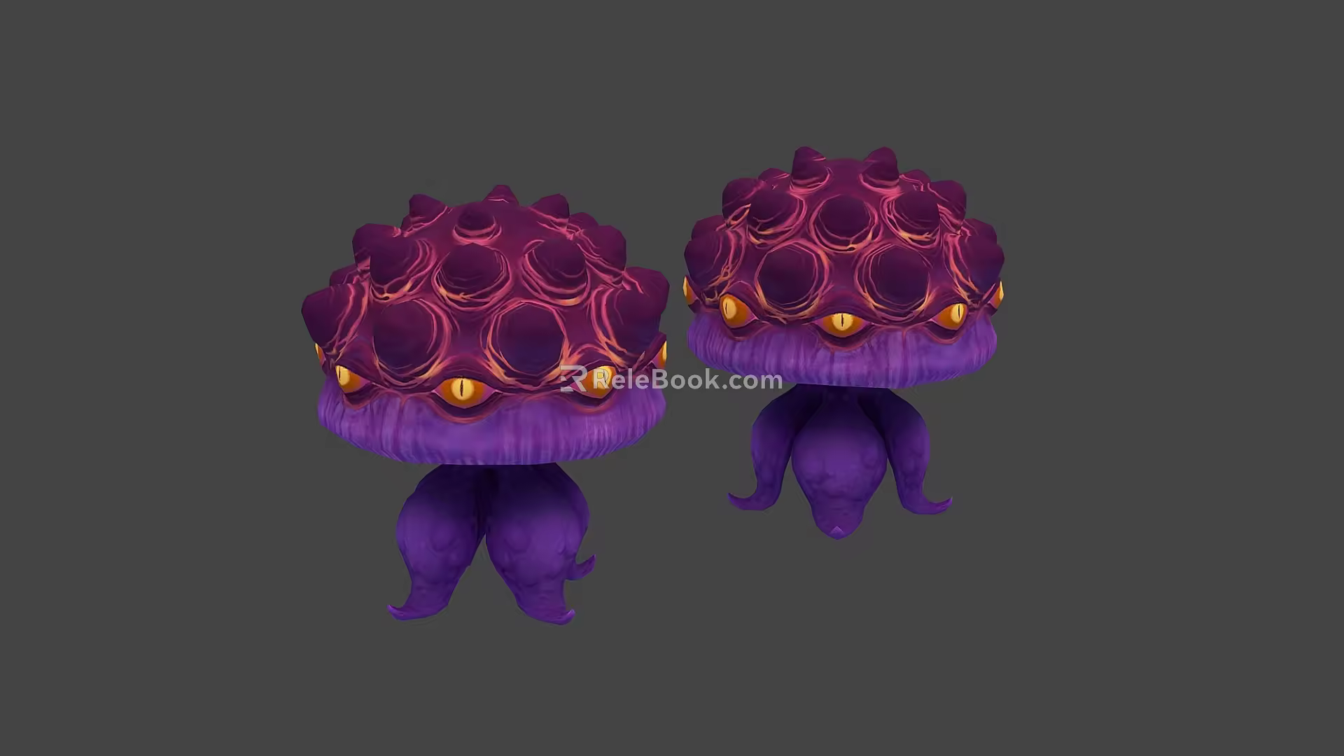 Alien creature multi-eyed monster 3d model