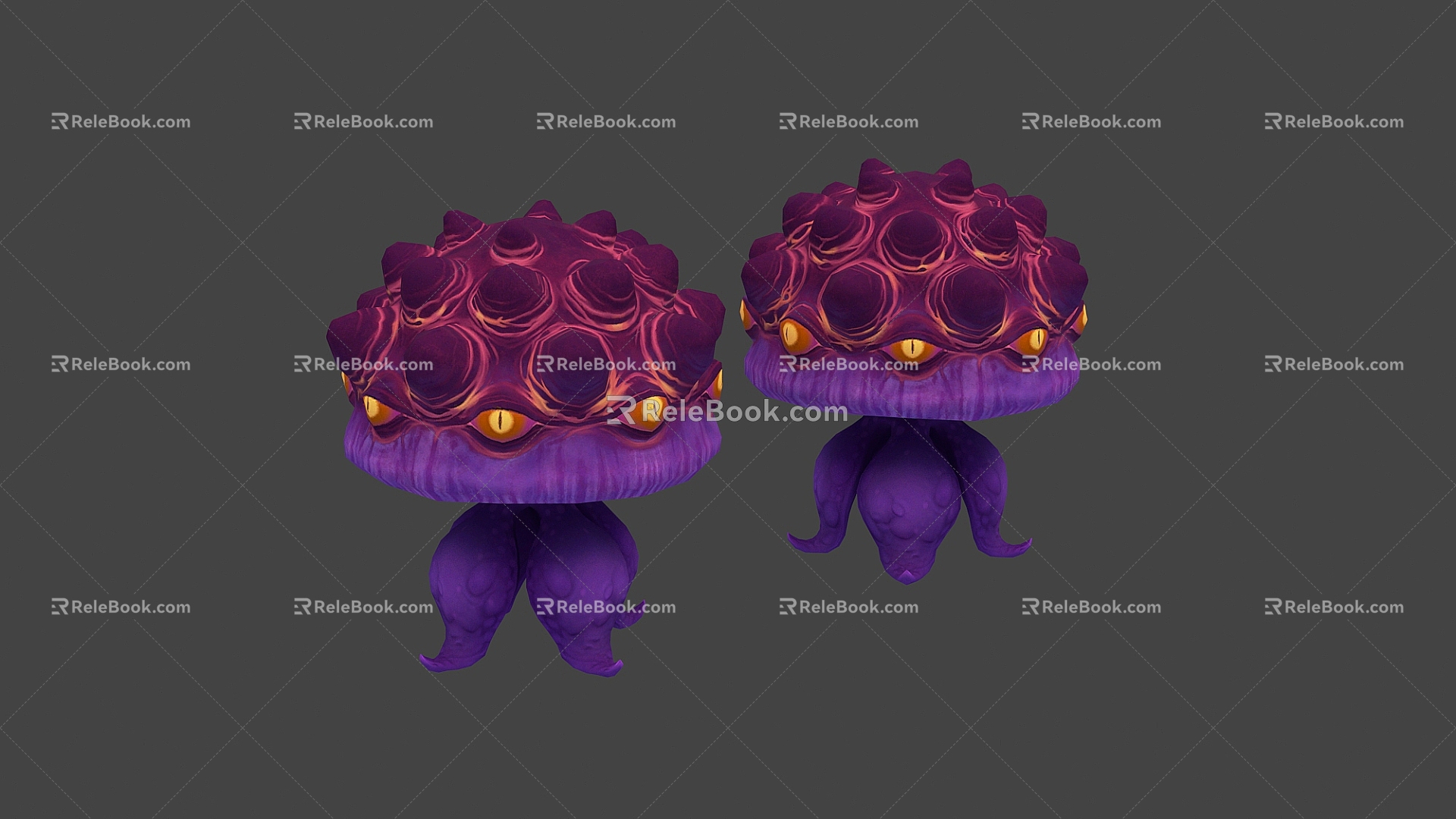 Alien creature multi-eyed monster 3d model