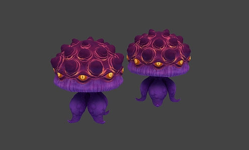 Alien creature multi-eyed monster 3d model