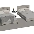 Modern single bedside table 3d model