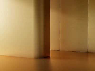 Golden Metal Component With Brushed Texture And Soft Lighting For Modern High End Wall Decor 3d model