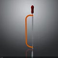 Orange Curved Frame Hand Tool With Red Handle And Metal Rod