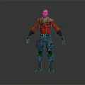 Game Movie Character 3D Model With Red Jacket Blue Pants Black Gloves And Boots