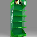 Green Display Shelf with Multiple Layers and Green Dividers for Draft Beer 3d model