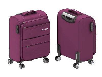 Durable Purple FULULO Suitcase Set With Hard Shell And Rolling Wheels 3d model