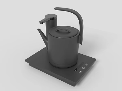 Modern Electric Kettle As Daily Electrical Appliance With Black Base And Stylish Design 3d model