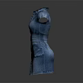 Stylish Short Sleeved Denim Dress With Front Button Closure And Fitted Waist