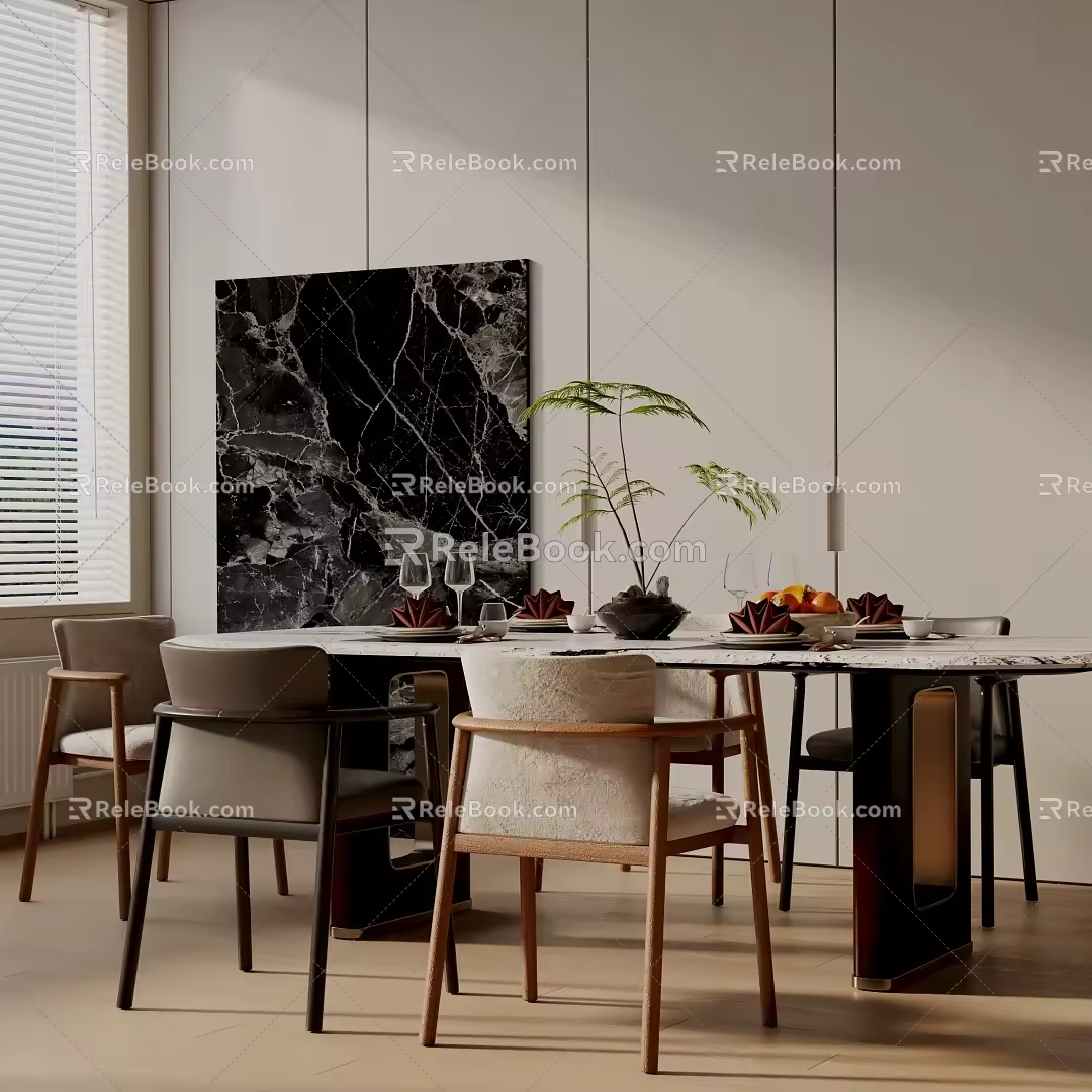 Modern dining table 3d model