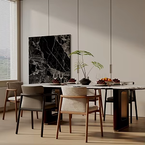 Modern dining table 3d model