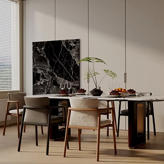 Modern dining table 3d model