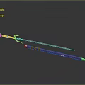 Detailed 3D Weapon Model Featuring Spear With Metal Head And Red Staff Handle