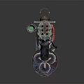Detailed Futuristic Sci Fi Weapon With Green Accents Scope And Metallic Barrel