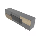 Modern Cattelan Italia Torino Dresser With Black Gray And Wooden Details