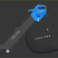 Efficient LEAF PRO Leaf Collection Equipment With Blue Handle Black Bag And Wheels 3d model