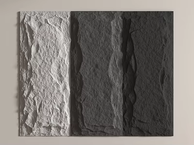 Natural Textured Stone Background Wall With Gray White Dark Gray Slabs And Modern Style 3d model