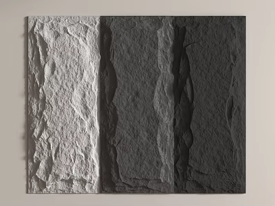 Natural Textured Stone Background Wall With Gray White Dark Gray Slabs And Modern Style 3d model