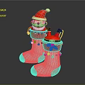 High Quality Commercial Christmas Decorative Socks With Santa Claus Doll Design