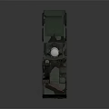Weapon System Mounted On Camouflage Military Truck With White Cylindrical Device And Multi Wheels
