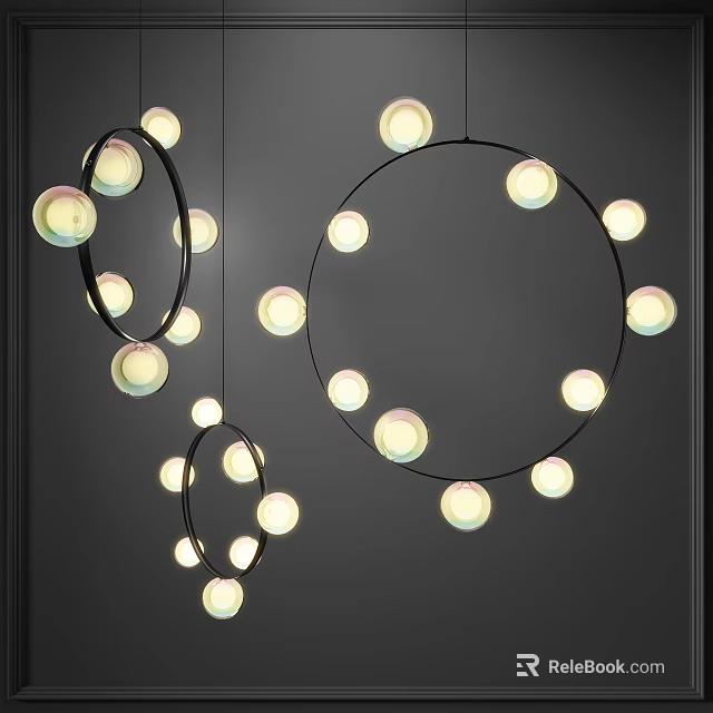 Modern Circular Pendant Lights With Globe Bulbs And Soft Illumination Design 3d model