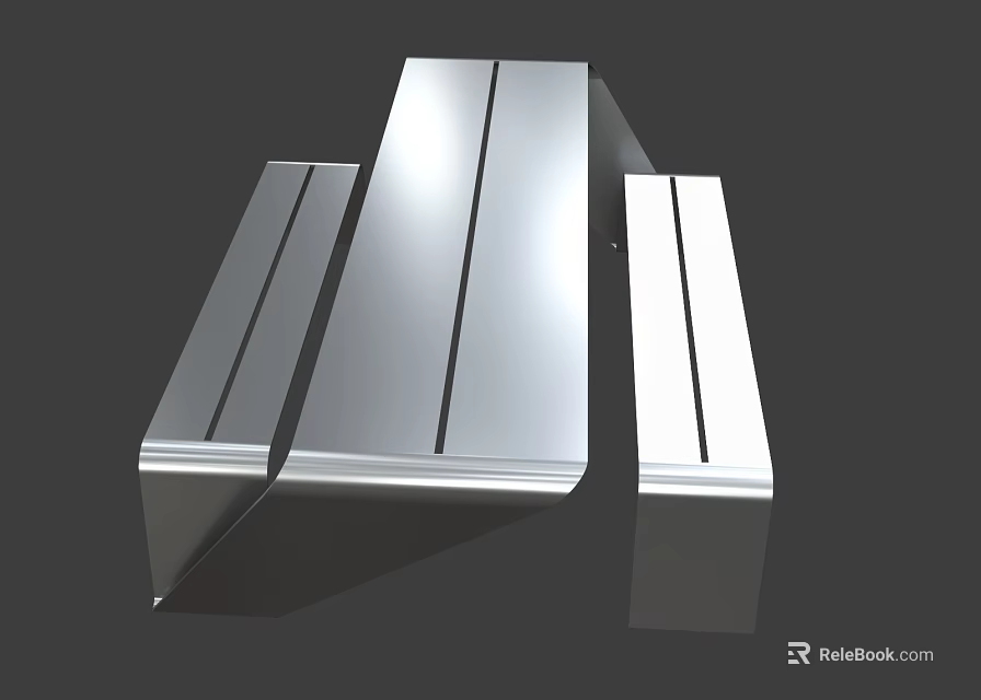 Modern Outdoor Chair With Sleek Metal Construction And Smooth Surface Finish 3d model 