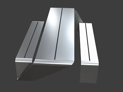 Modern Outdoor Chair With Sleek Metal Construction And Smooth Surface Finish 3d model