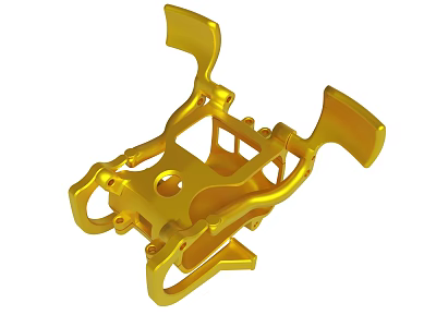 Golden Metal Mechanical Component With Precision Structure And Industrial Design 3d model
