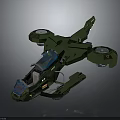 Futuristic Green Cosmic Aerospace Craft With Transparent Cockpit And Circular Propulsion