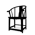 Traditional Chinese Wooden Armchair With Curved Armrest And Carved Backrest Design
